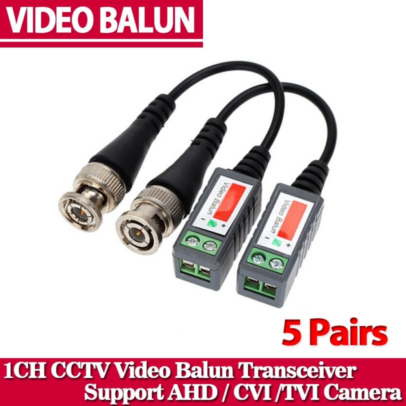 10pcs ABS Plastic CCTV Video Balun CCTV Accessories Passive Transceivers 2000ft Distance UTP Balun BNC Cable CAT5 Cable