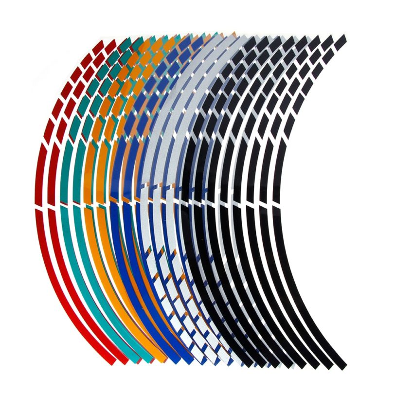 16Pcs 17 18 Strips Motorcycle Car Wheel Tire Stickers Reflective Rim Tape Motorbike Auto Decals