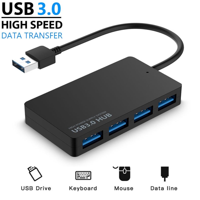 1pc High Speed USB 3.0 HUB Multi USB Splitter 4 Ports Expander Adapter Multiple USB Expander Computer Accessories For Laptop PC