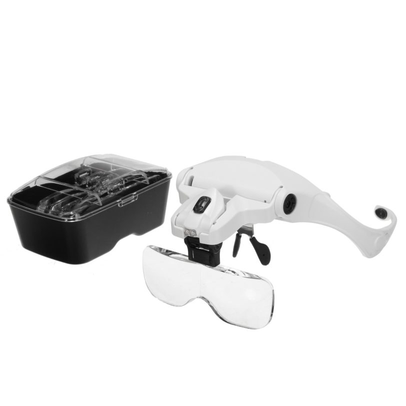 1set Adjustable 5 Lens Loupe Headband Magnifying Glass Magnifier LED Light lamp Magnifying Glasses For Eyelash Extension Beauty