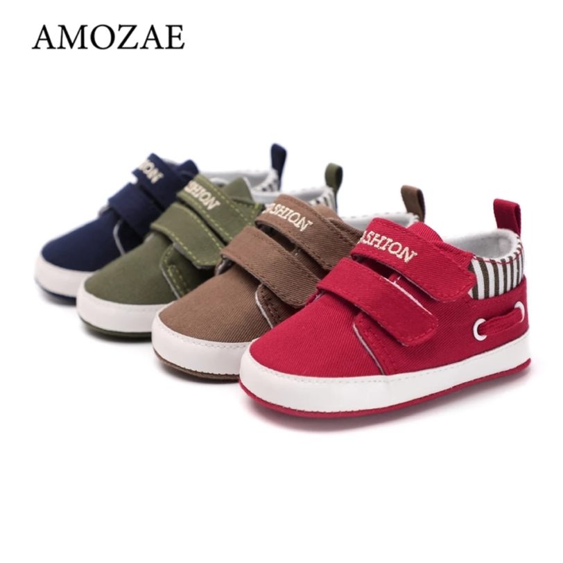 2021 Baby Boys and Girls Shoes Sole Soft Canvas Solid Footwear For Newborn Baby Shoes Toddler Crib Moccasins 14 Styles Available