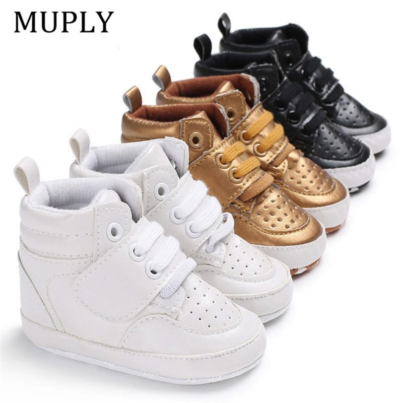 2021 New Arrival Newborn Baby Boy Girl Soft Sole Crib Shoes Keep Warm Boots Anti-slip Sneaker PU Solid First Walkers 0-18M