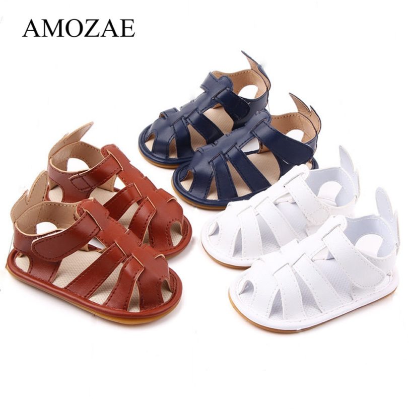 2021 New Arrival PU Leather Baby Boys Shoes For Newborn Casual Hollow Shoes Soft Sole Breathable Toddler Footwear