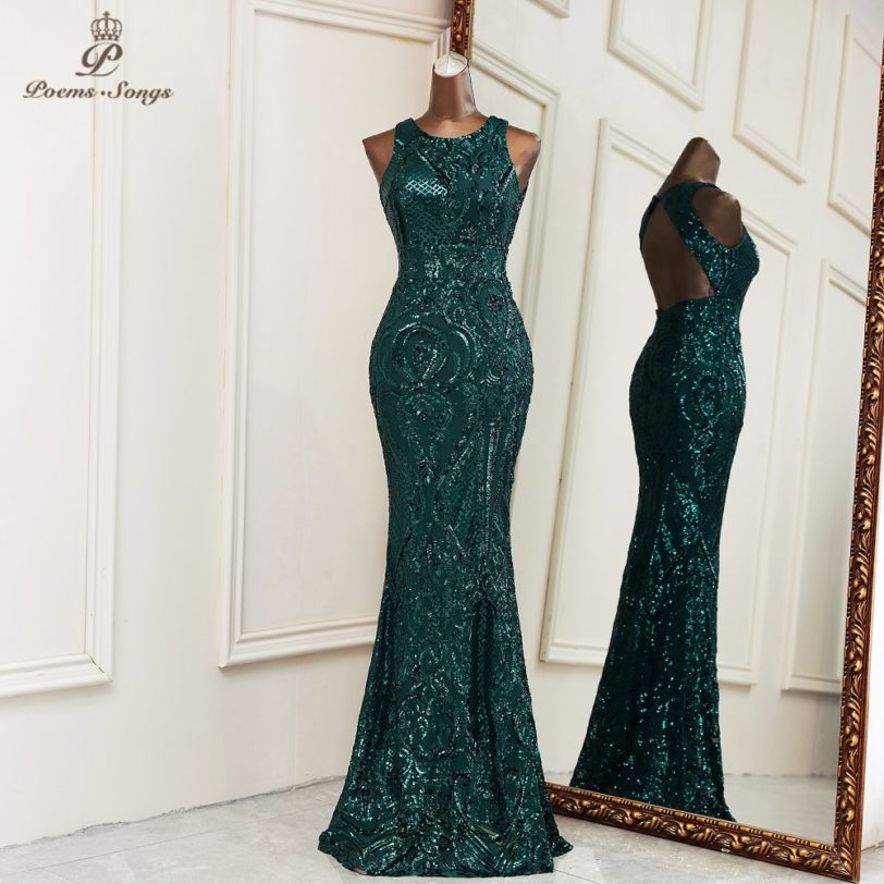 2021 New mermaid evening dresses elegant sexy backless long formal dress women vestidos de fiesta robe de soiree de mariage