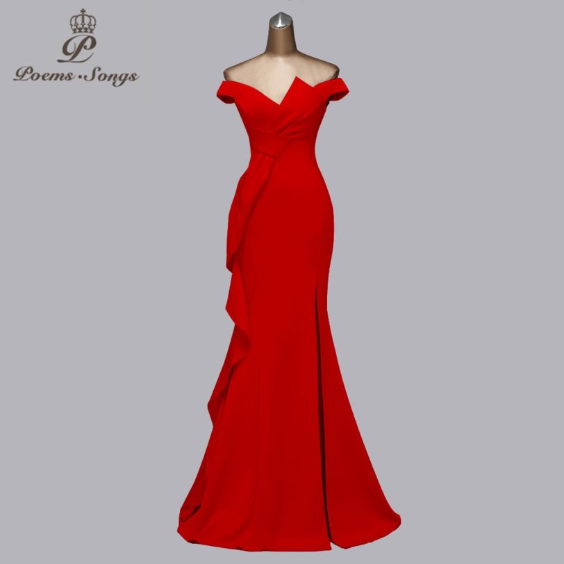 Beautiful Boat Neck evening dresses party dresses women evening gowns long vestidos elegantes candy color new style prom dresses