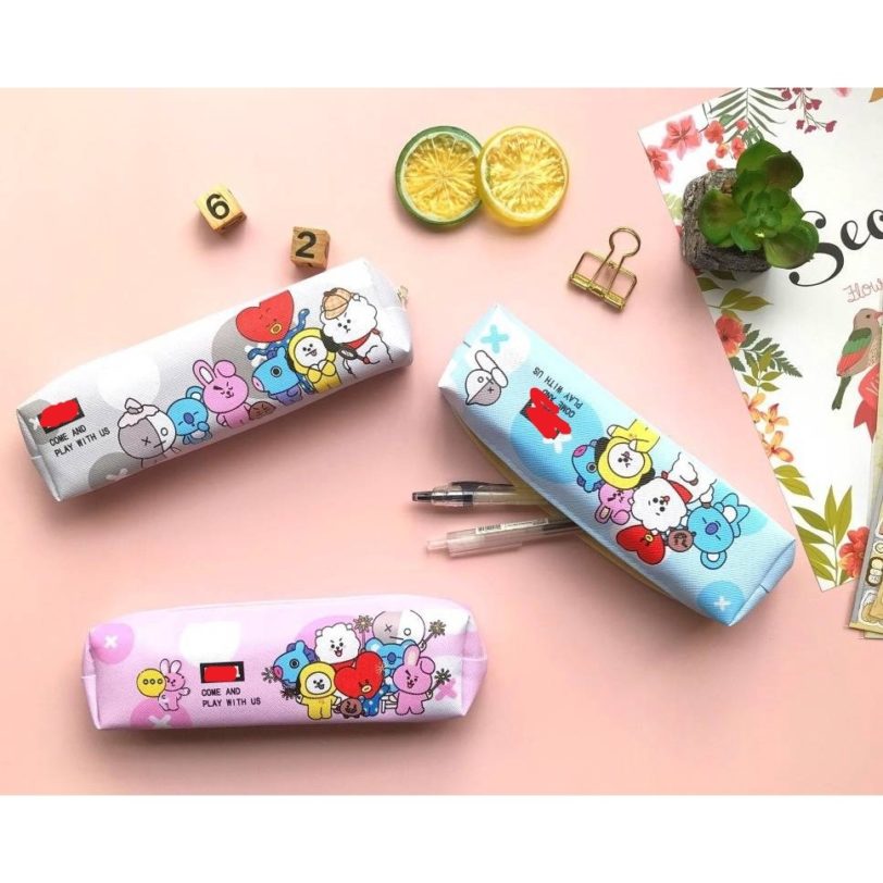 Cuite Cartoons Large Capacity Pencil Cases Bags Creative Korea Fabric Pen Box Pouch Case School Stationary Supplies kids gift