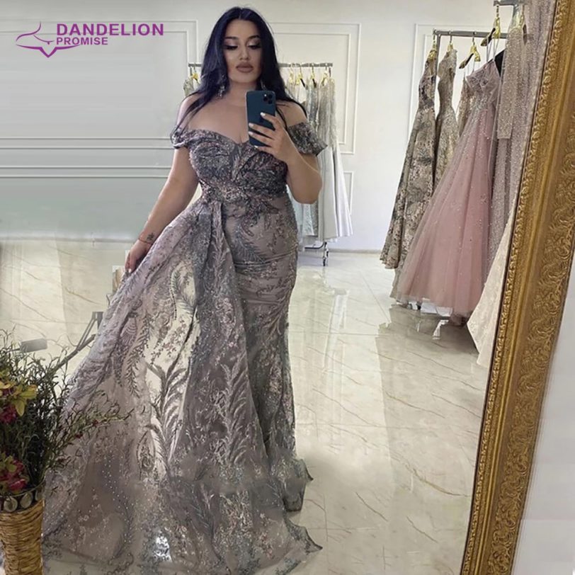 Luxury Dubai Mermaid Sleeveless Evening Dress For Women 2021 V-Neck Crystal Handmade Full Lace Long Formal Party Gowns