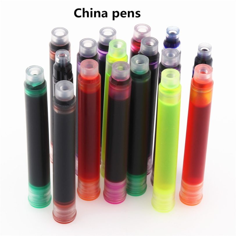 Luxury quality 5pcs colors ink refill cartridge fountain Pens Student school office supplies Multifunction pens