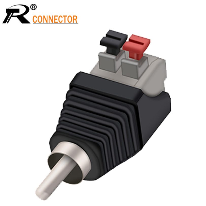 R Connector 1 pc Video AV Balun RCA Male to AV Screw Terminal Stereo Jack CCTV Camera Terminal Block Plug connector