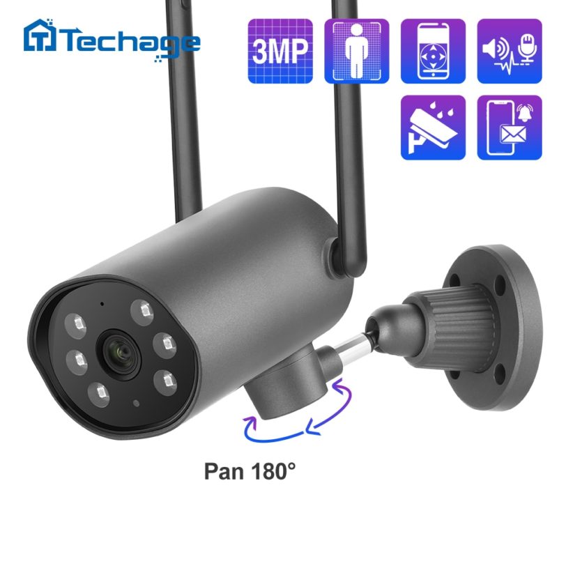 Techage 3MP Wireless IP Camera Pan Tilt Indoor Two Way Audio CCTV WiFi Camera 1080P Baby Monitor Video Security Surveillance