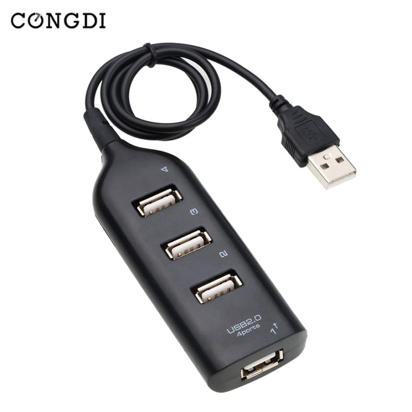 USB 2.0 High Speed USB Hub 4 Port Splitter USB Adapter Mini Hub Socket For PC Laptop Notebook Computer Windows Mac Accessories