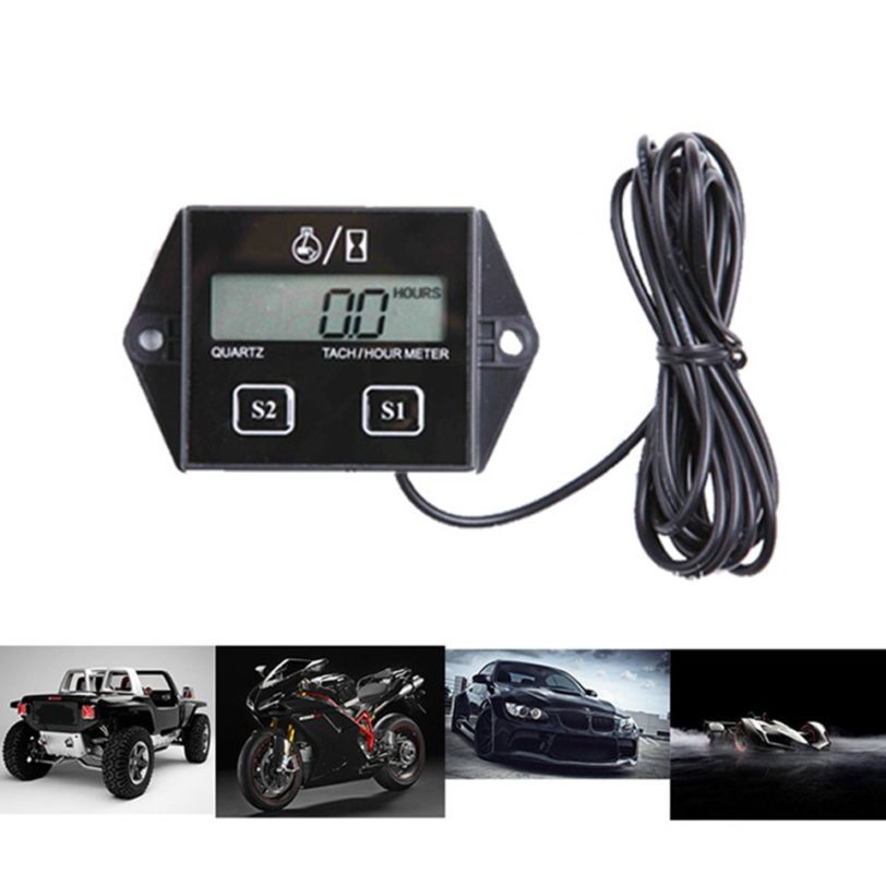 Universal Digital Engine Tach Hour Meter Boat Moto Tachometer RPM Waterproof For Motorcycle Chainsaws motorbike Car Marine LB-T