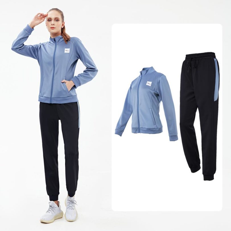 Vansydical Autumn Winter Sportsuit Women Zipper Running Jackets Pants Outfit Female Training Jogger Tracksuit Outdoors Sweatsuit