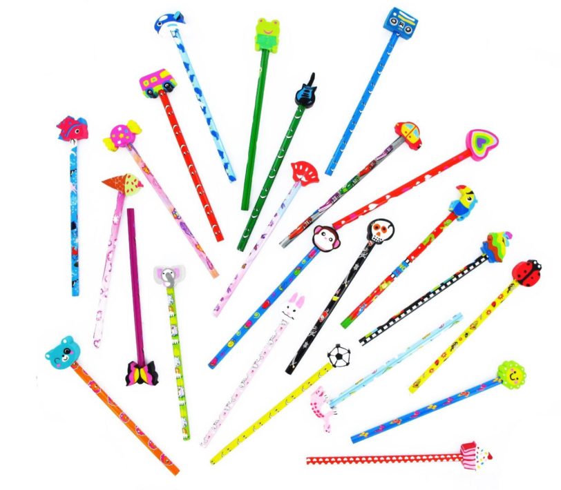 24 Quality Funky Pencils with Funky Erasers Pencil Set [Toy] fb24 - Image 2