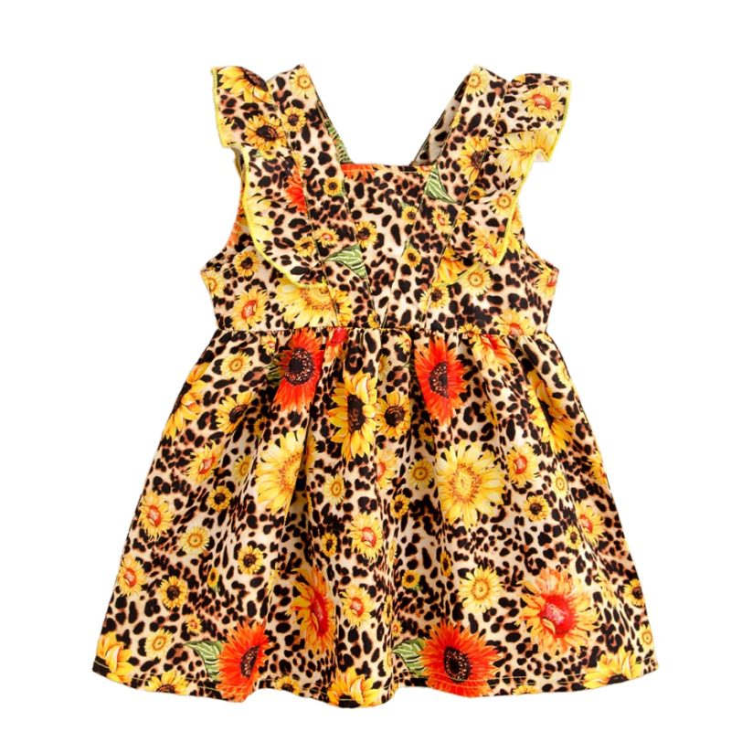 1 2 3 4 5 6 Years Infant Girl Princess Dresses Clothing Summer Kids Cute Dresses Flower Print Costume Children Clothing