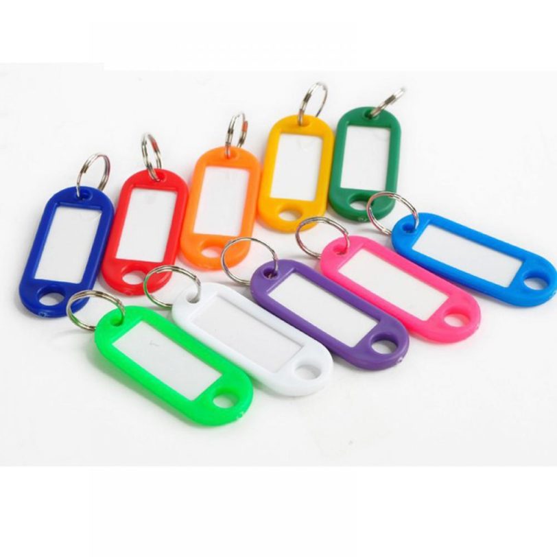 10 Pcs Plastic Custom Split Ring ID Key Tags Labels Key Chains Key Rings Numbered Name Baggage Luggage Tags