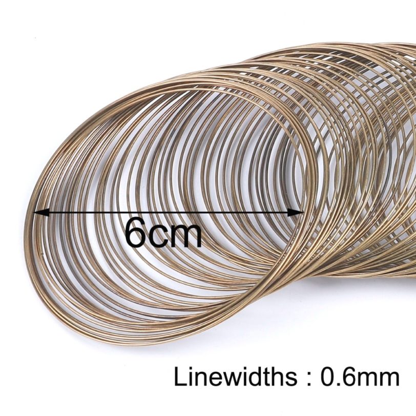 100 Loops Memory Beading Stainless Steel Wire 60mm For Women Girls DIY Bracelets Bangle Fashion Jewelry Making