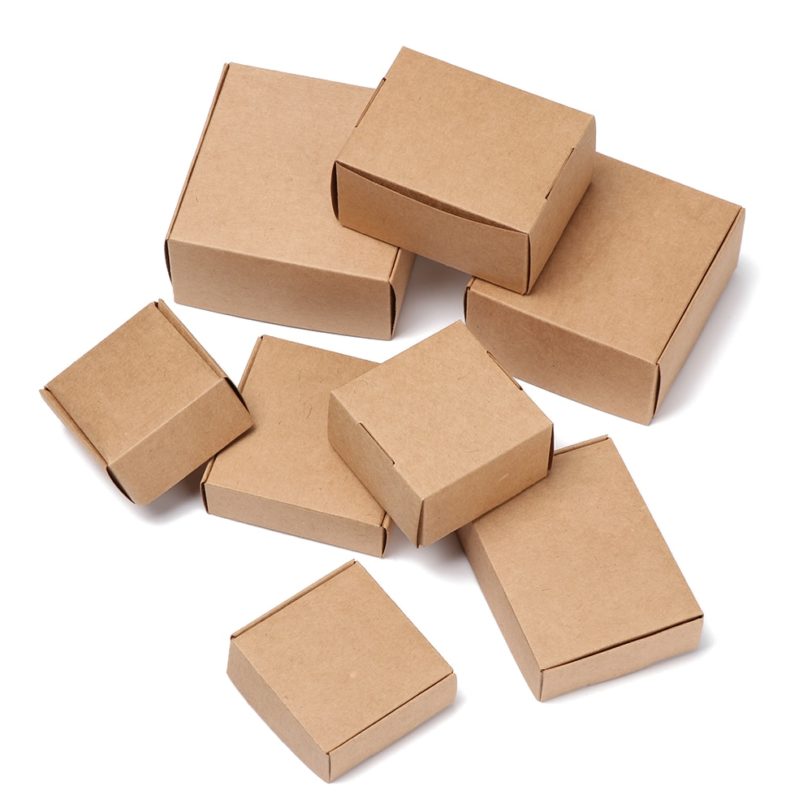 10Pcs Kraft Paper Box Cardboard Handmade Soap Box White/Black/Brown Craft Paper Packaging Box For Party Wedding Small Business