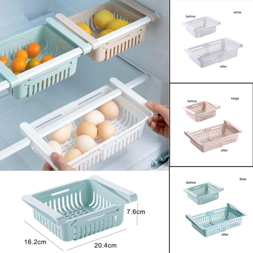 1Pc Kitchen Fridge Freezer Space Saver Organizer Home Food Colorful Plastic Organizer Container Refrigerator Storage Boxes