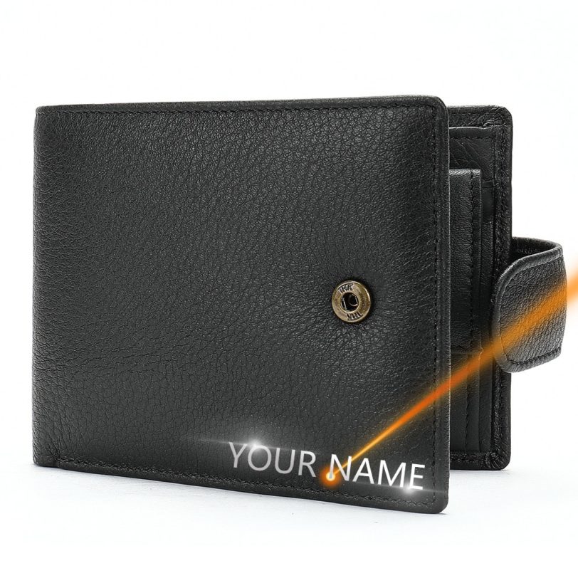 2020 New Men Wallets Leather Name Engraving Hasp Male Purses Long 100% Genuine Leather Vintage High Quality Men Wallet