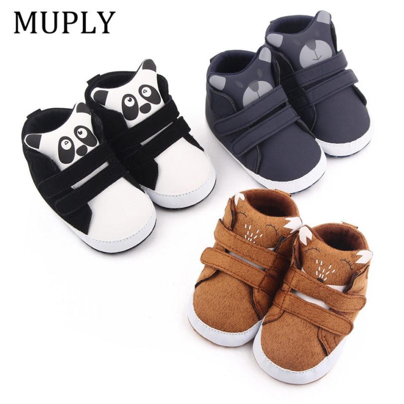 2021 Baby Boys Fashion Sneakers Print Cartoon Pattern Soft Sole First Walkers Infant Toddler Indoor Shoes For 0-18M