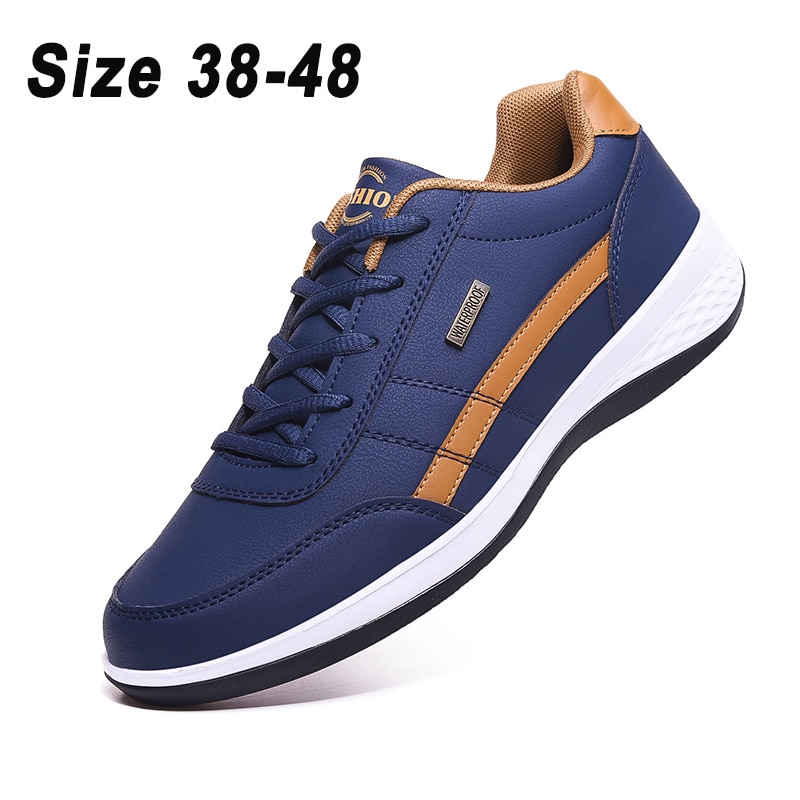 2021 Leather Men Shoes Sneakers Big Size 48 Men Casual Shoes Italian Breathable Leisure Male Non