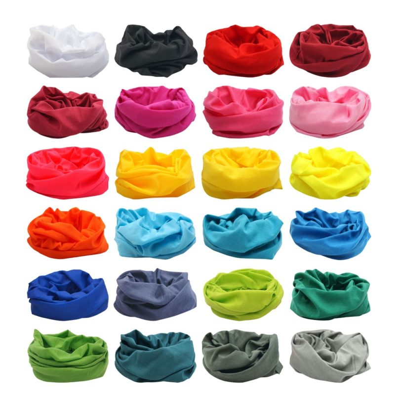 25*50 Bandanas Solid Color Cycling Magic Cover Scarf Outdoor Headband Sunshade Hiking Fishing Bandana Sports Man Bandanas