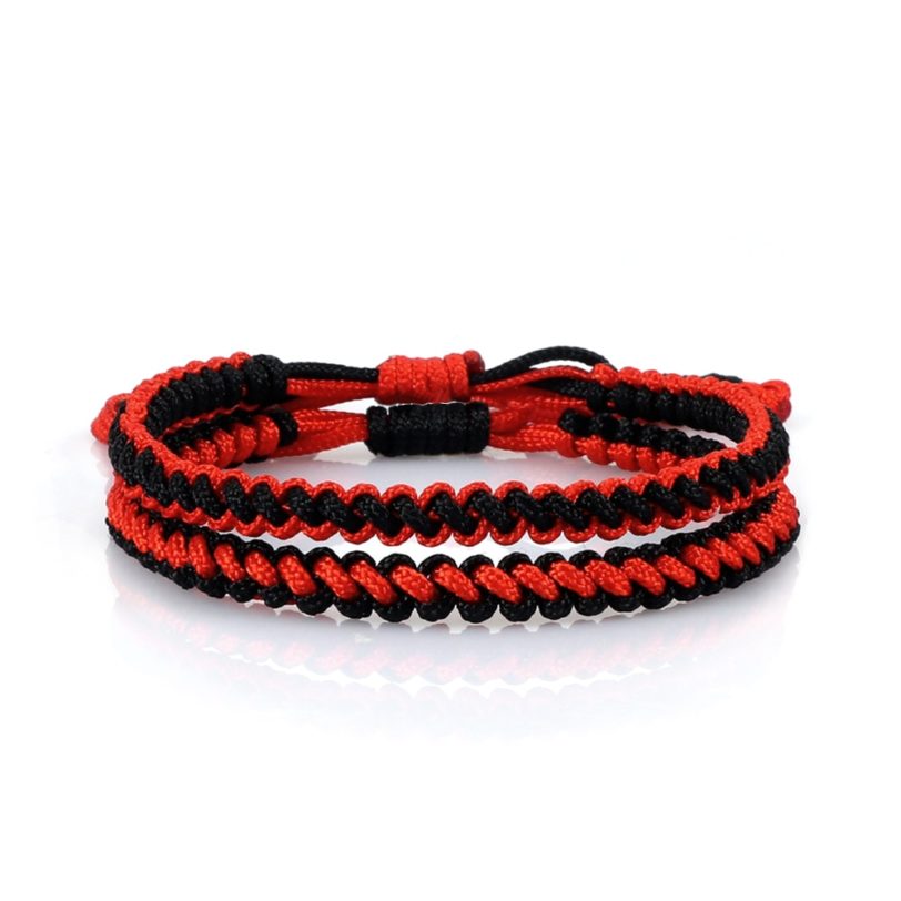 2pcs Tibetan Buddhist Bracelets Multicolor Rope Chain Braided Lucky Thread Handmade Knot Bracelet & Bangle for Women Men Jewelry