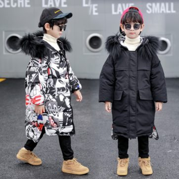 30 Russian Winter Coats 2021 Children Clothes Snowsuit Jacket Waterproof Outdoor Hooded Coat Boys Kids