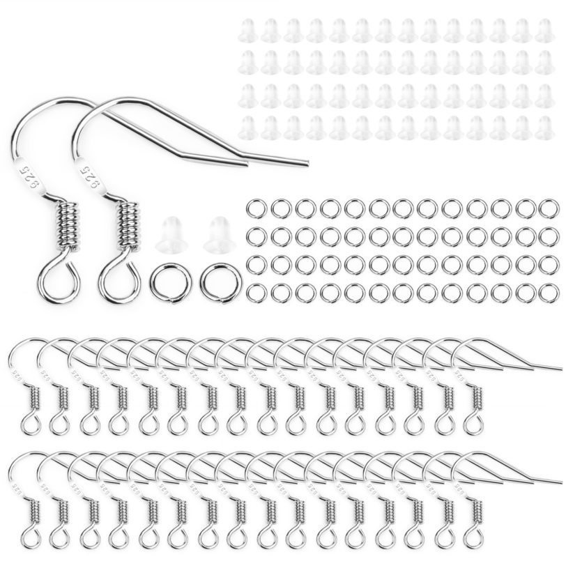 300pcs/Set Earring Hooks Plugs Silver Plated KC Gold Open Jump Rings DIY Jewelry Making Eardrop Accessories Kit Handmade Pendant