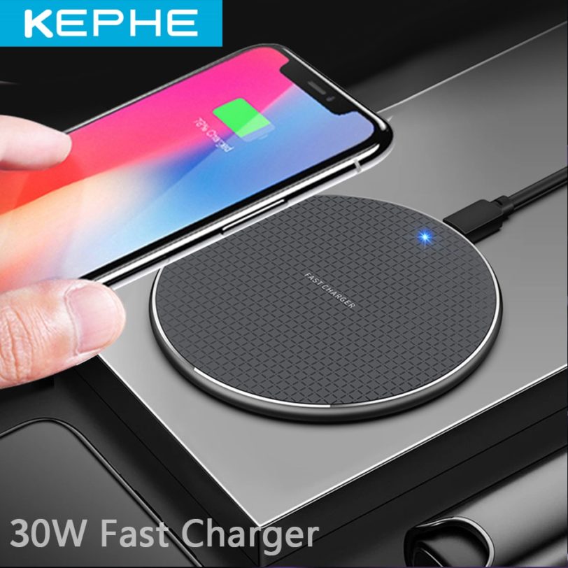 30W Wireless Charger for iPhone 11 Xs Max X XR 8 Plus 30W Fast Charging Pad for Ulefone Doogee Samsung Note 9 Note 8 S10 Plus