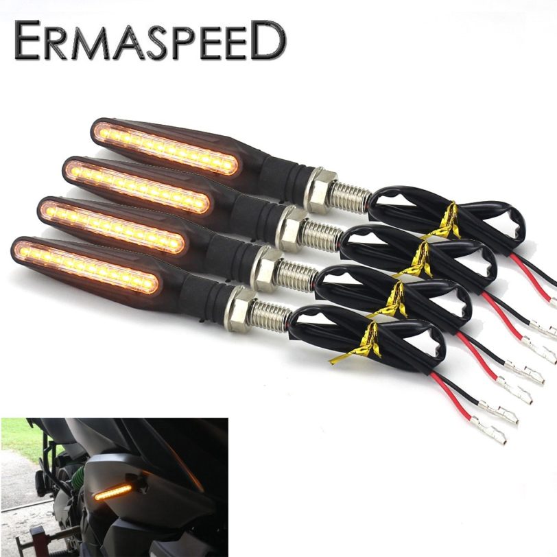 4PCS Universal LED Motorcycle Turn Signal Light 12v IP68 Waterproof Amber Flasher Indicator Blinker Rear Lights Lamp Accessories