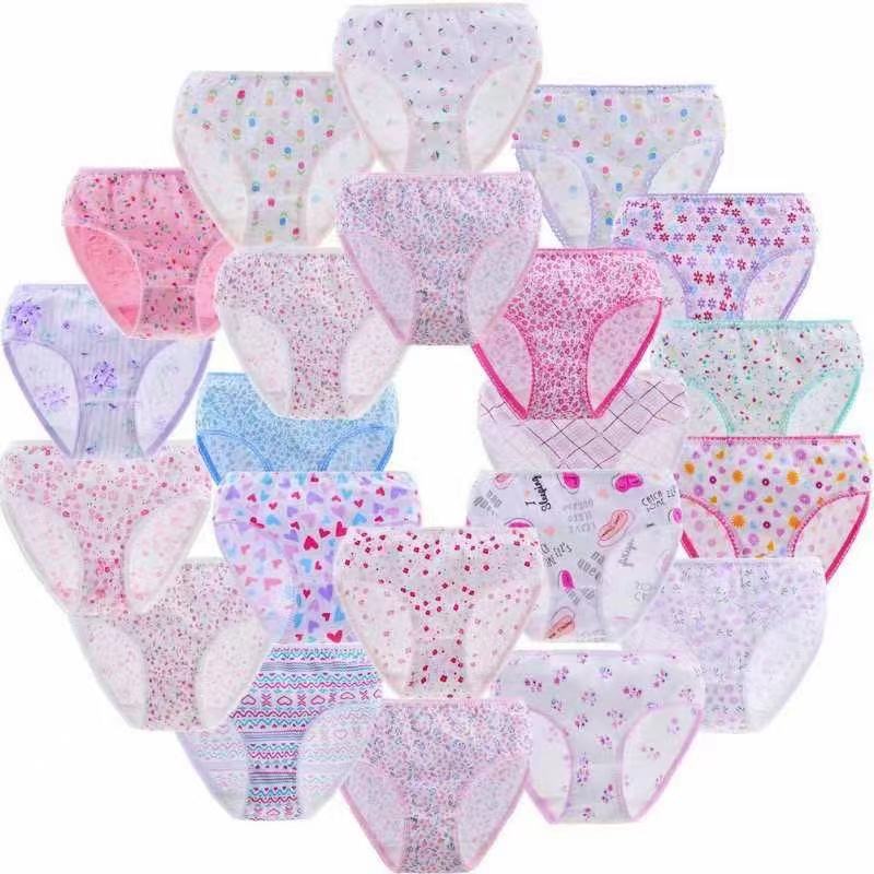 6Pcs Lot Baby Girls Underwear Cotton Panties Kids Short Briefs Children Cute Flower Soft Healthy Underpants