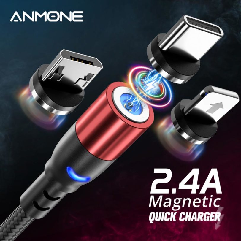ANMONE Micro USB Magnetic Cable USB Type c Cable Fast Charging Wire For Samsung Huawei Xiaomi