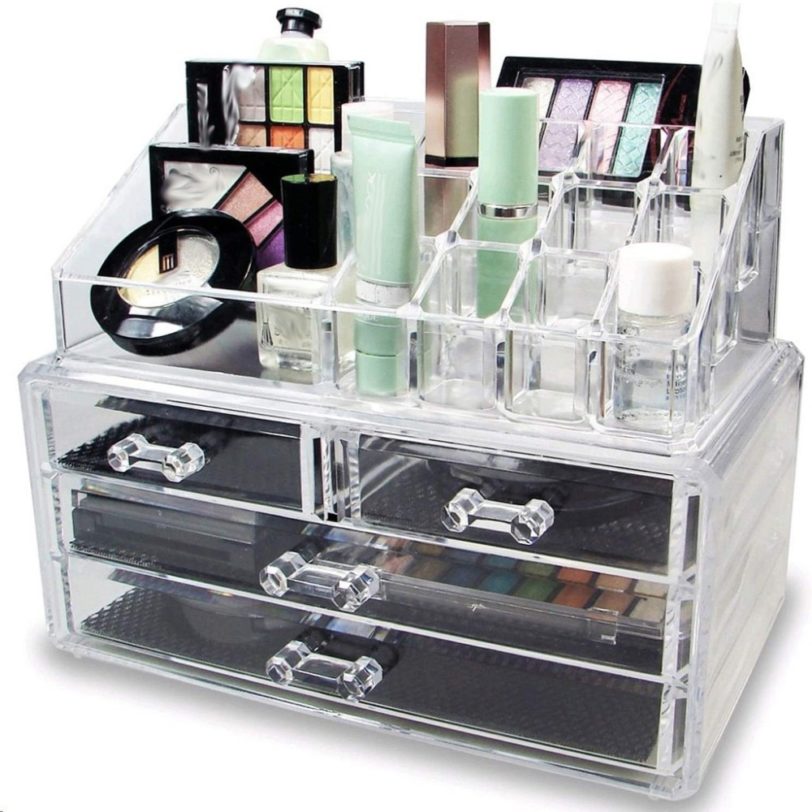 Acrylic Multifunction Makeup Organizer Clear Jewelry Storage Box Lipstick Collection Case Cosmetic Dust-proof Storage Box