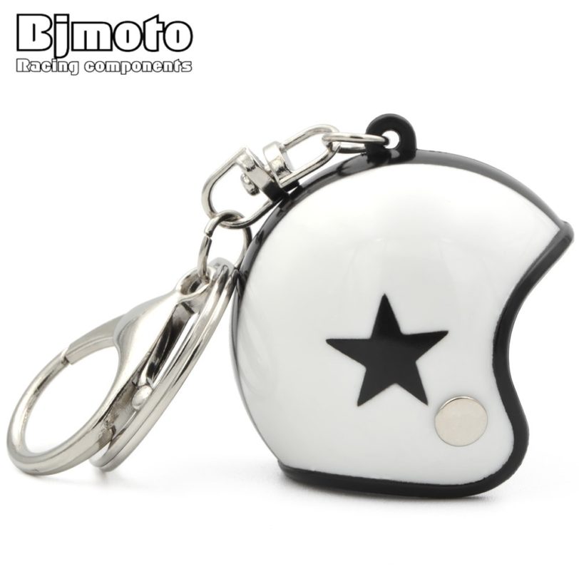 BJMOTO Mini Sport Motorcycle Helmet Pendant Keychain Unisex Keyring Key Chain Ring Finder Accessories Knight Gifts