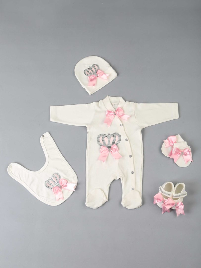 Baby Rompers Girls Boys Newborn Clothes 5 pcs Set Hat Shoes Gloves Bib Clothing Cotton Babies Types for Newborn Varieties Models