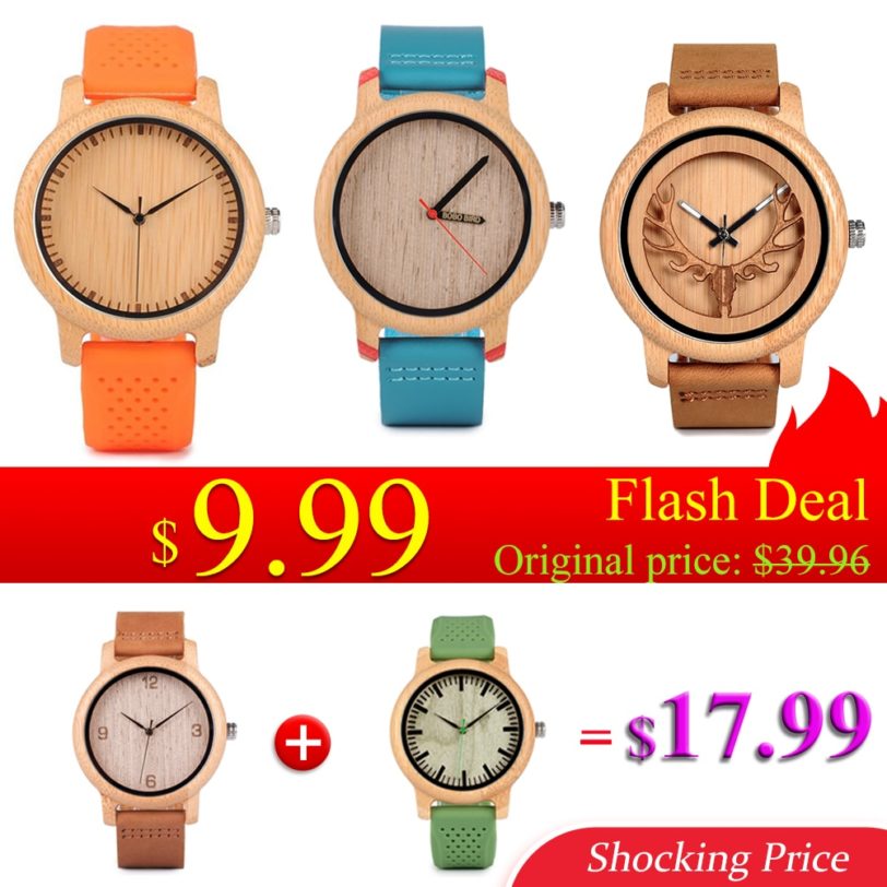 Bamboo Wood Watch Couple Quartz Watches Timepiece Unisex Wristwatch Men Ladies Wonderful Gift for Him Her reloj hombre BOBOBIRD