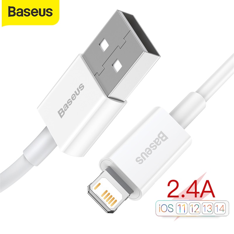 Baseus USB Cable For iPhone 12 11 Pro Max Xs X 8 Plus 2 4A Fast