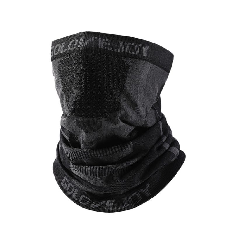 Black Winter Men Bandana Outdoor Windproof Ear Protection Neck Warmer Gaiter Half Face Mask Elastic Cycling Scarf For The Cold