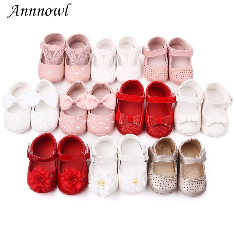 Brand Baby Girl Shoes Anti-skip Soft Sole Walking Toddler Mary Jane Flats Newborn Footwear Infant for 1 Year Old Girls Crib Shoe