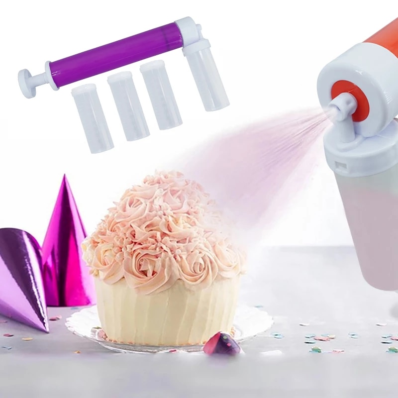 Cake Manual Airbrush Spray Gun Decorating Spraying Coloring Baking Decoration Cupcakes Desserts Kitchen Pastry Tools Accessories