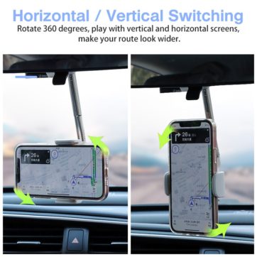 Car Phone Holder Rearview Mirror CellPhone Holder 360 GPS Smartphone Stand Auto Rear Headrest Bracket Mobile