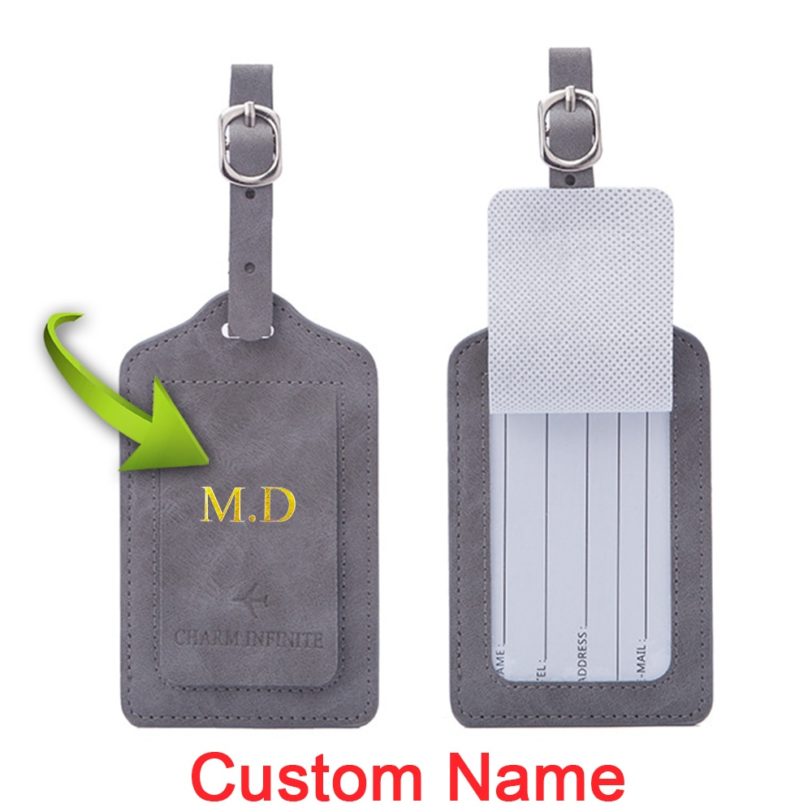 Custom Gold Name Luggage Tag Travel Accessories Women Men Portable Label Suitcase ID Address Holder Letter Baggage Boarding Gift