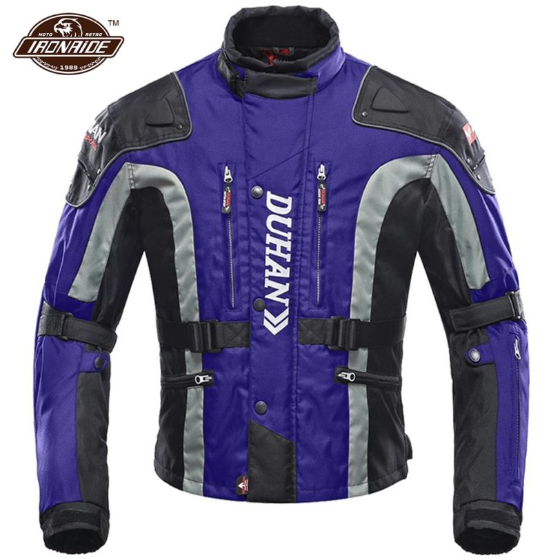 DUHAN Blue Motorcycle Jacket Windproof Protective Gear Moto Jacket Pants Set Biker Motorbike Riding Racing Suit for 4 Season