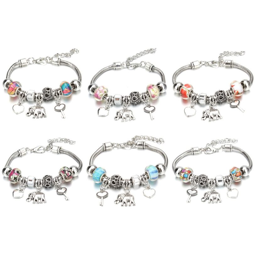 Dropshipping Charm Bracelet & Bangles 6-color Flower Beads Brand Bracelets for Women Fashion Jewelry Girl Friendship Gift