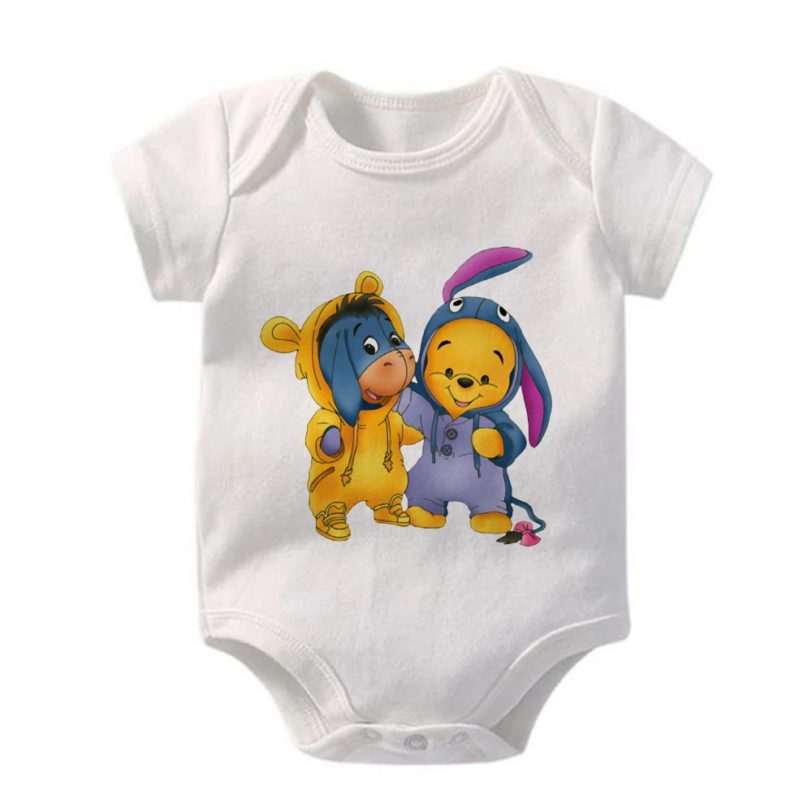 Eeyore Winnie the Pooh Print Toddler Infant Jumpsuit Kid Baby Girl Boy Cloth Casual Outfits Playsuit Short Sleeve Romper