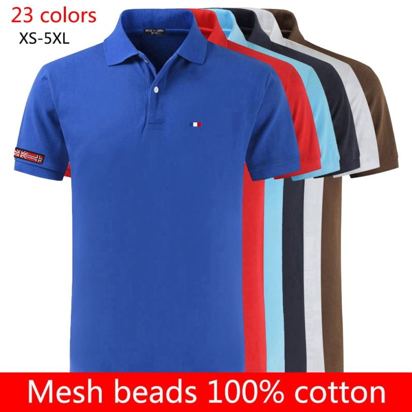 European Size 100% Cotton Top Quality Brand Men's Summer New Lapel POLO T-shirt Short Sleeve Polos Shirts S-5XL Casual Mens Tops