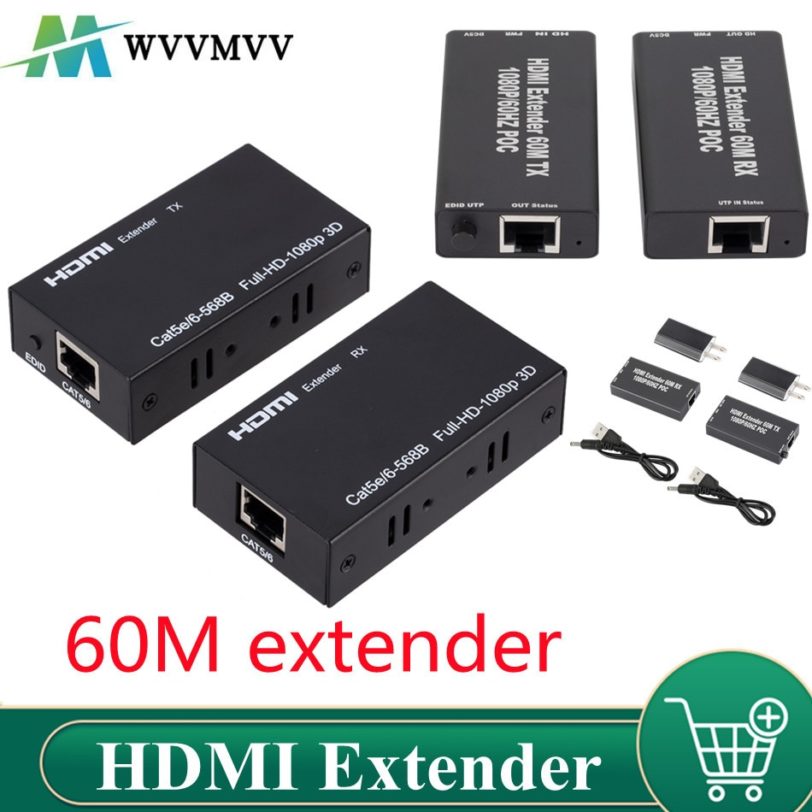 Extender HDMI RJ45 4K HDMI extender cat5 60M 120M HDMI extender audio Kit over ethernet cat6/5e for PS4 apple TV PC laptop HDTV