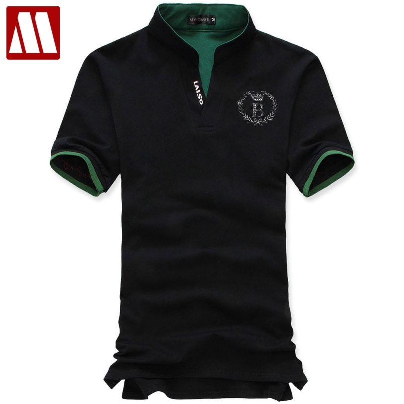 Fashion Crown Beading Men's Polo Shirt Summer Casual Man Short Sleeve Polo Shirts Rhinestone Male Camisa Polo Camiseta Masculina